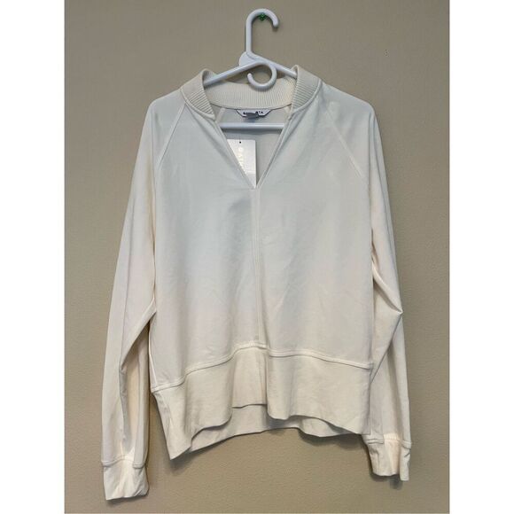 NWT! Athleta Magnolia White (Ivory) Eastbound Sweatshirt Large - Picture 2 of 9
